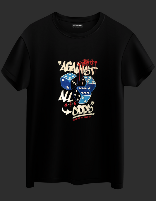 Premium Black "Against All Odds" Design Tee