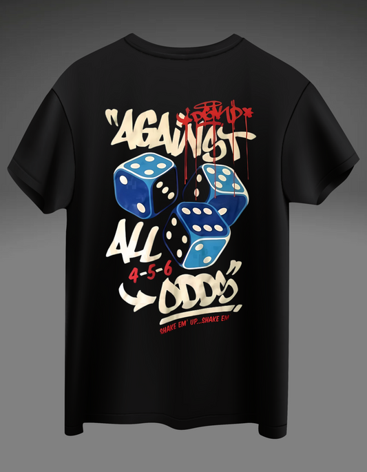 Premium Black "Against All Odds" Design Tee